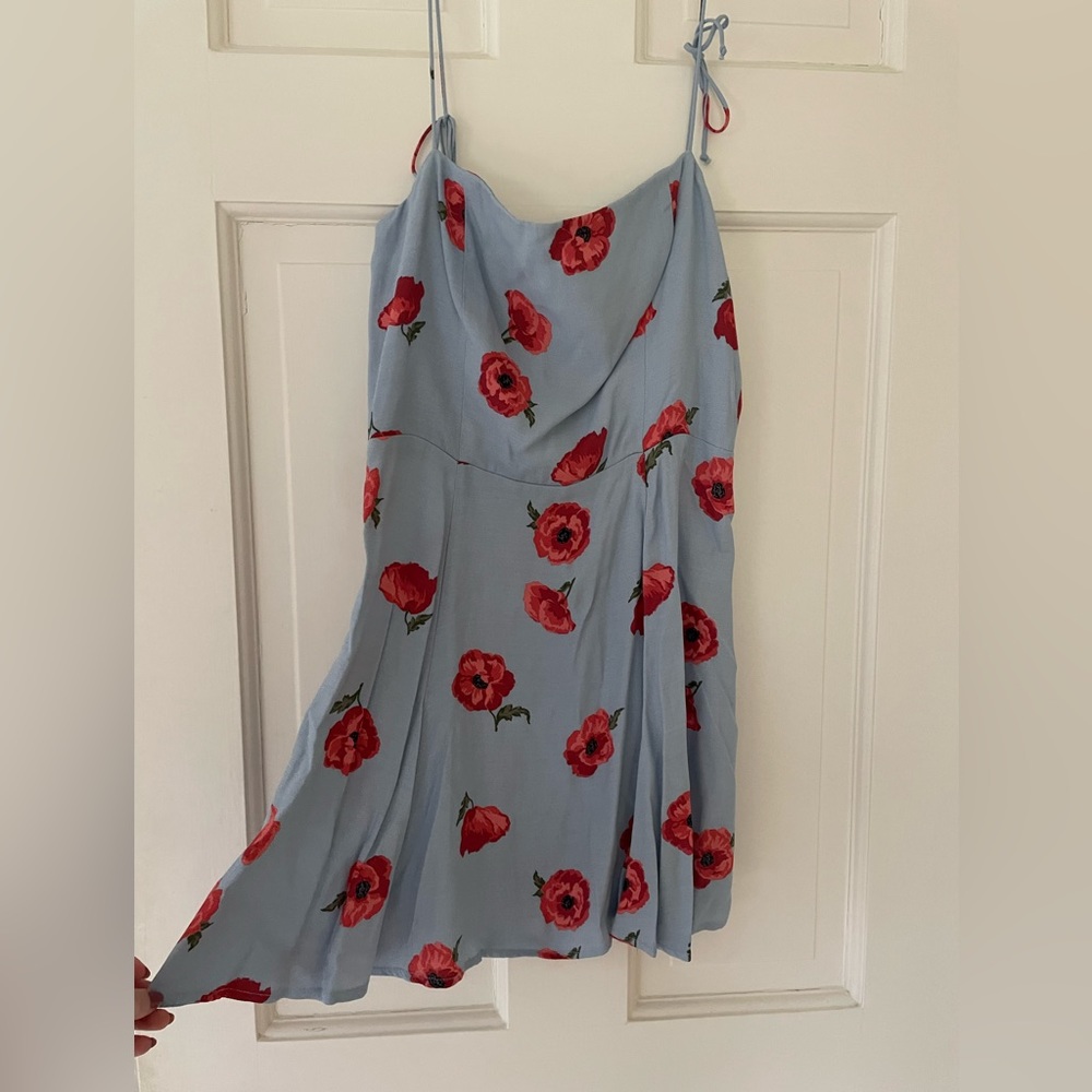 Reformation Bisque Dress Blue Poppy Size 4